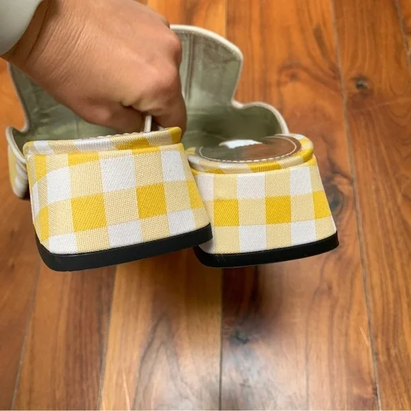 Suzanna Rae Vichy Mule Yellow Gingham Vamp Shoes 42 12 - Picture 9 of 12